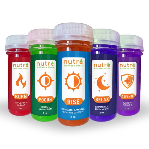 Small Wellness Shot Label! Design by Ny.Studio's