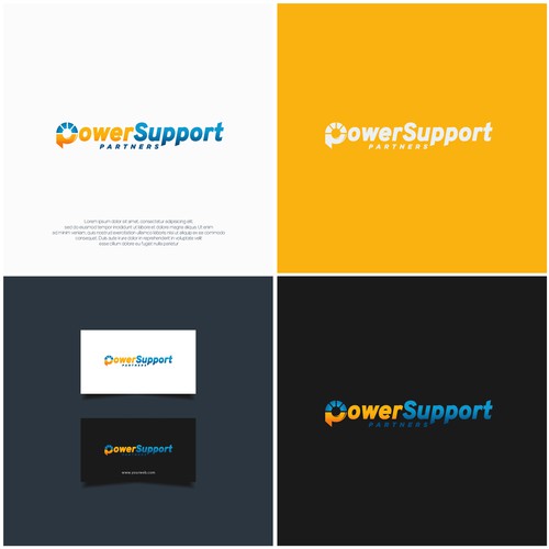 Home Generator Company Logo Design - Power Support Partners Design by WanExpert™