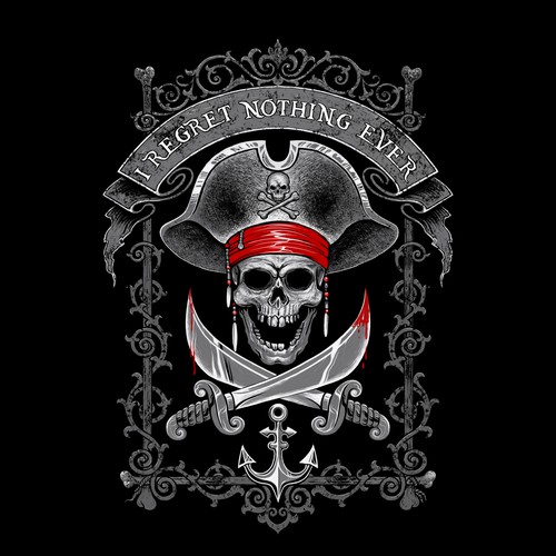 Disney Pirates of the Caribbean Skull and Swords Logo T-Shirt