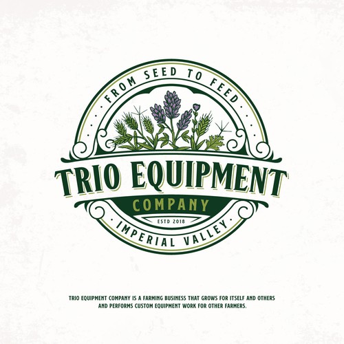 Design an agricultural logo for Trio Equipment Company Design by BestMaxa