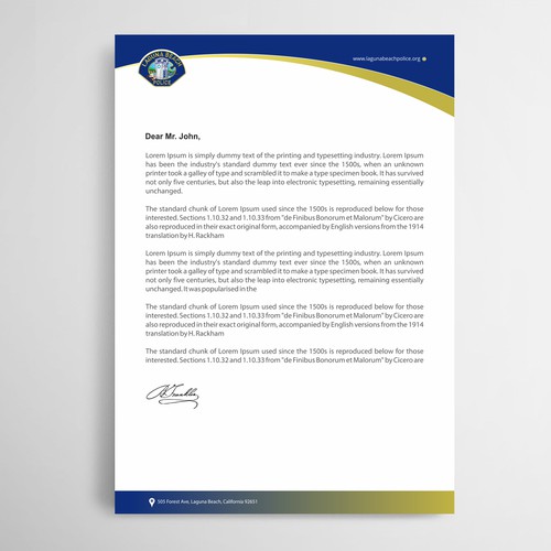 Laguna Beach Police Department Stationary Design by thinkweb art
