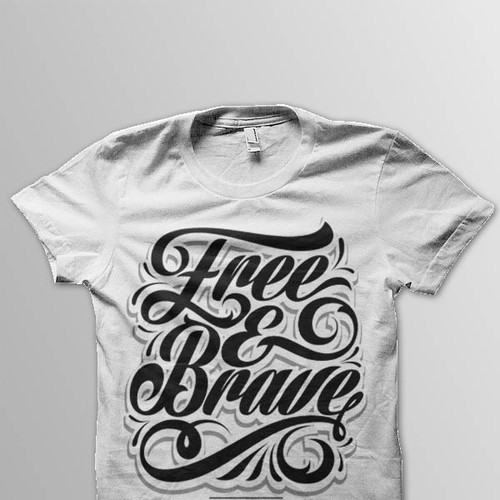 Trendy t-shirt design needed for Free & Brave Design por daanish