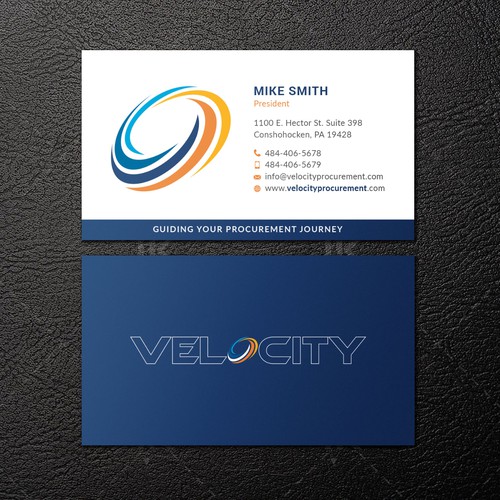 Velocity Procurement - Logo Rebranding - Business Card Design Design by IK_Designs