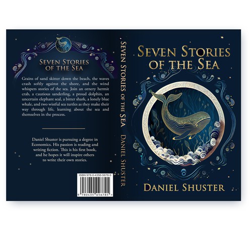 Design a whimsical storybook cover for a collection of fables about sea creatures Design by Kristin Designs