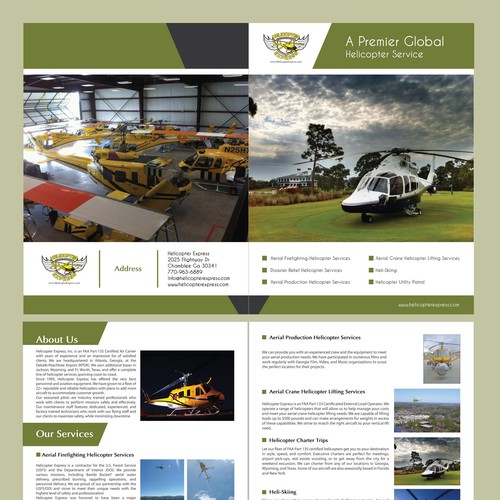 Helicopter Express Needs New Exciting Promotional BROCHURE Diseño de KamiVirgo