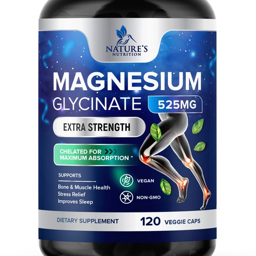 Natural Magnesium Glycinate Design needed for Nature's Nutrition Design by TUNSAY