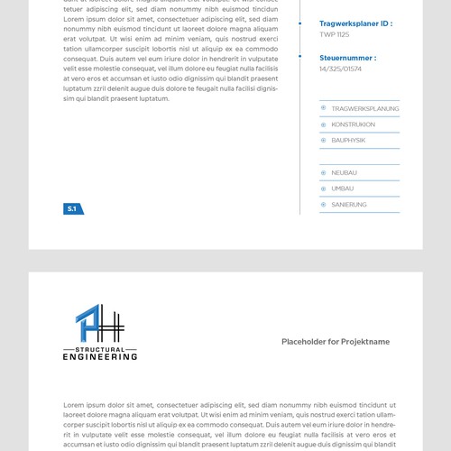 Design Word Template 2 Pages, PH Structural Engineering por Budiarto ™