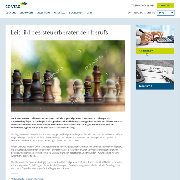 Design by Pixelspam titled "Web design for tax advice firm"