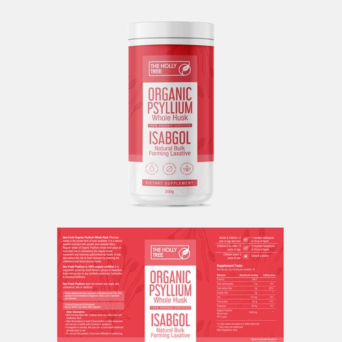 Organic Psyllium Whole Husk Label Design by Totoya