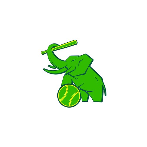 Travel Baseball Team Logo & Patch - Elephant Design by Razades Studio