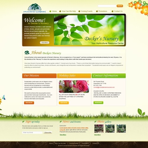 Website redesign for nursery / horticultural center
