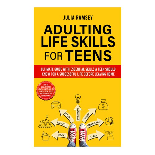 Eye catching, modern cover for Adulting Life Skills for Teens Design by Cover_Design_Expert