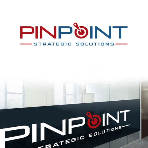 technical business consulting logo showing expertise for PINPOINTing the right problem to solve. Design by Achu Designs