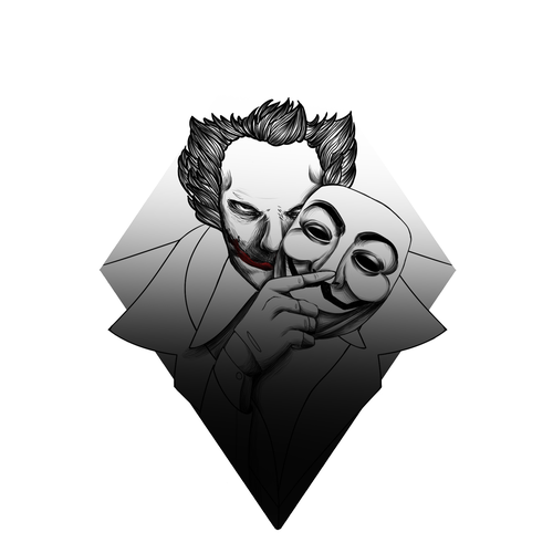 Tattoo Designs - Joker Anonymous Diseño de I.B