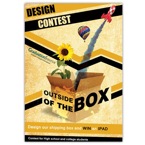 Help us create the Outside of The Box Design Contest for art students for GraduationSource.com  Design by Happyman