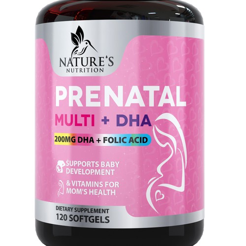 Prenatal Vitamins Label Design needed for Nature's Nutrition Réalisé par DagDigi