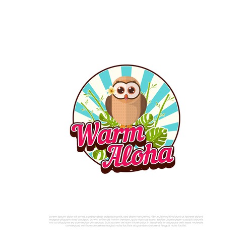 Logo with island feel with a kawaii owl anime mascot for Hawaii website Diseño de FreyArt_Studio