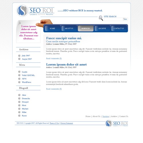 $355 WordPress design- SEO Consulting Site Design por mrpsycho98