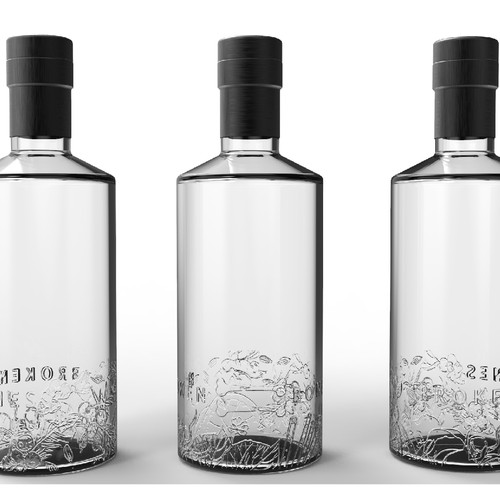 Broken Bones gin bottle Design by Iztok, Ivana (IZ+IV)