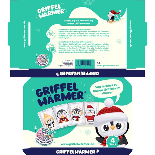 Package design for a set of 4 hand warmers Design by manuk