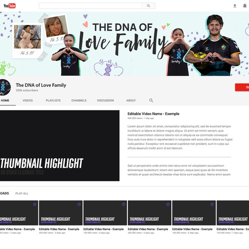 Take on this family task and help my YouTube family Channel get started. Design réalisé par Point Blank