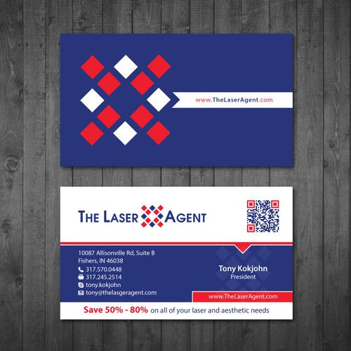 Create a modern, memorable business card for The Laser Agent! Design by Tcmenk