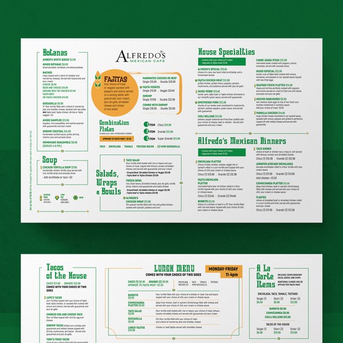 Traditional Mexican Restaurant needing new menu design! Design by Anna Shestakova