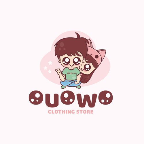 Cute and Fun logo for Kawaii themed clothing store Design by Woow Designs