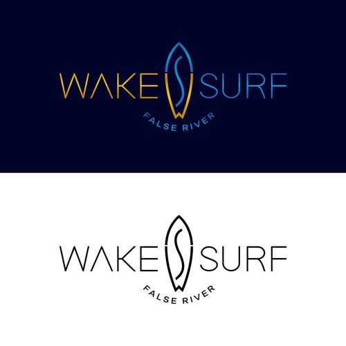 Edgy/sophisticated wake surf logo for a female/male group of wake surfers that embody a luxury life. Nothing predictable Design by Monk Brand Design