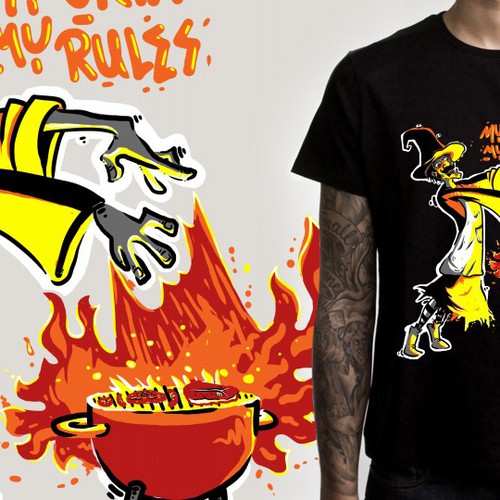 T-Shirt for Grill/BBQ fans, possible text:"My Grill, my Rules!" Design by wildmethod