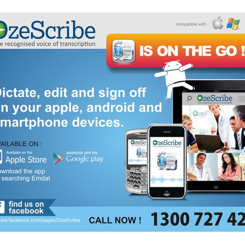 OzeScribe needs a new postcard or flyer Design by Boket