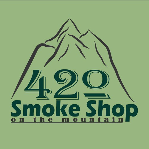 Create logo as the 42° is to look like 420 and then some mountains
and put "on the mountain" under smoke shop
 Design by Meh Man!