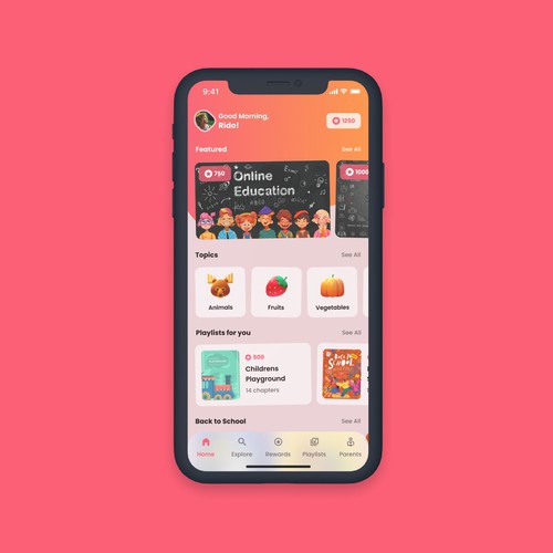 Clear and colorful app meant to engage young children Design by ridoariherawan