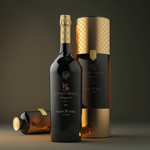 D'Vine Wine Luxury Venue Label Design by Sherif Ayman