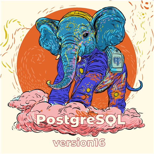 PostgreSQL v16 Release Artwork Design by Oğuzhan Akkök