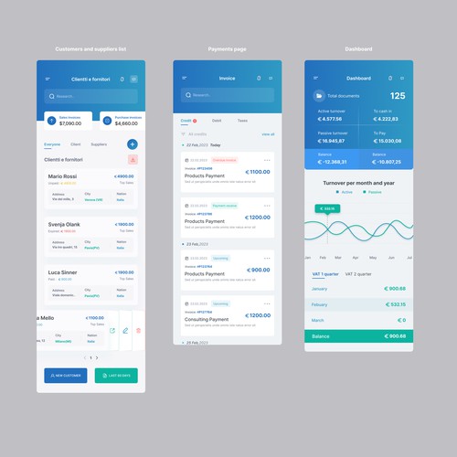 accounting application mobile Design by MercClass