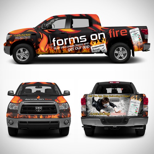 Toyota Tundra Wrap - Forms On Fire! Ontwerp door Total.Design