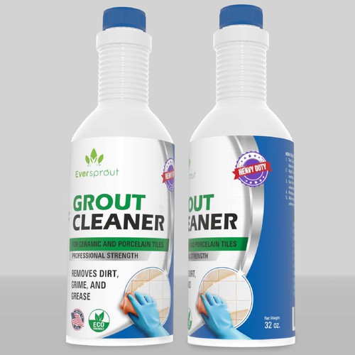 Product Label Design for Eco-Friendly Grout Cleaner Design by Aalamvision