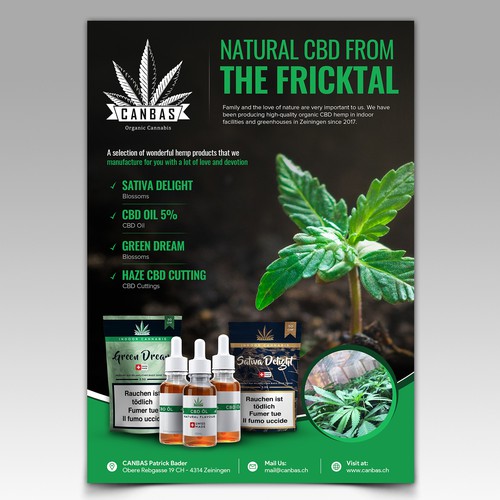 Flyer promotion for local CBD store Réalisé par 123Graphics