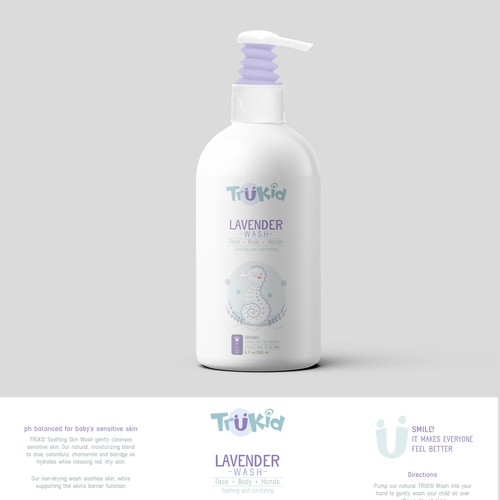 Design a simple, modern, soothing product label for a kids skincare product! Design by Totoya