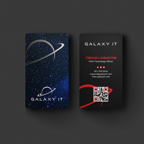 Create a Stellar Space-Themed Business Card for Galaxy IT Design by Roni_