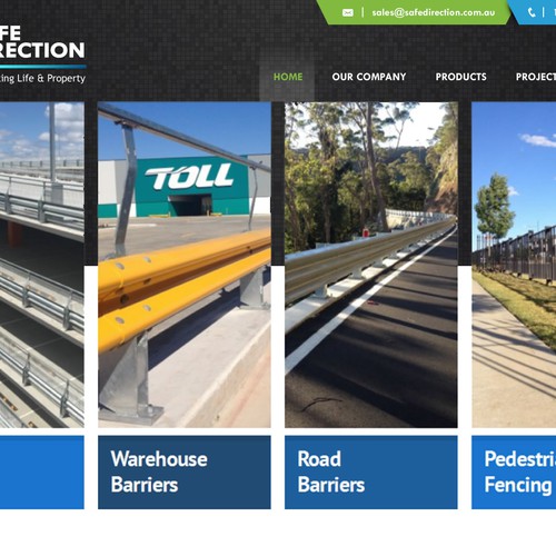 Web banner for company that manufactures road and car park barriers Design by Intricate