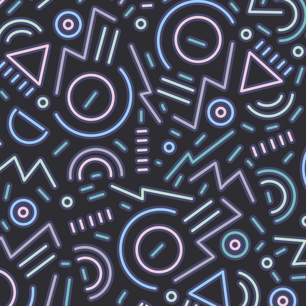 80s themed seamless vector pattern.