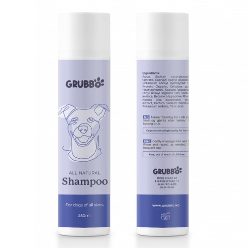 Design label for dog shampoo Design by intanamir