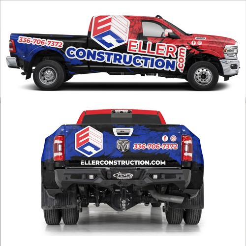 Big Lifted Truck Eye Catching Construction Design Design by dnite