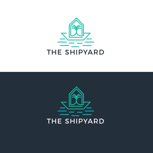 Modern nautical logo for outdoor public market in coastal Florida town. Design by Hito