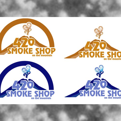 Create logo as the 42° is to look like 420 and then some mountains
and put "on the mountain" under smoke shop
 Design by andr4_love