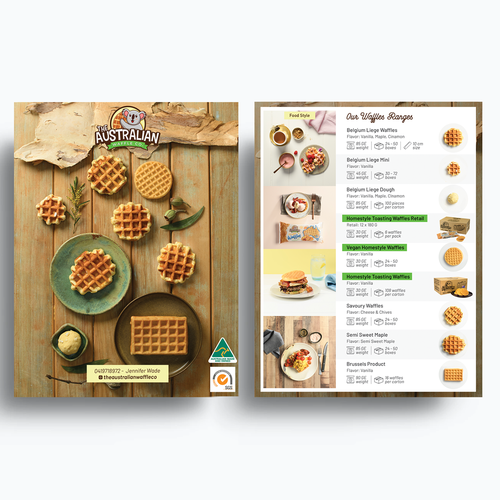 Waffles Product Sales Brochure Design by Clau489