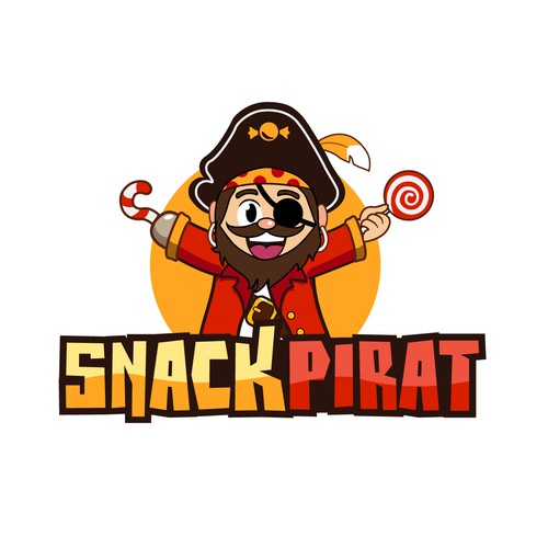 Pirate style logo for a food store (candy, snacks, beverages) Design by Manzanocoli