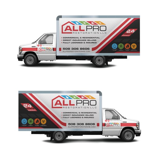 New vehicle Wrap for a Restoration truck-ontwerp door Priyo